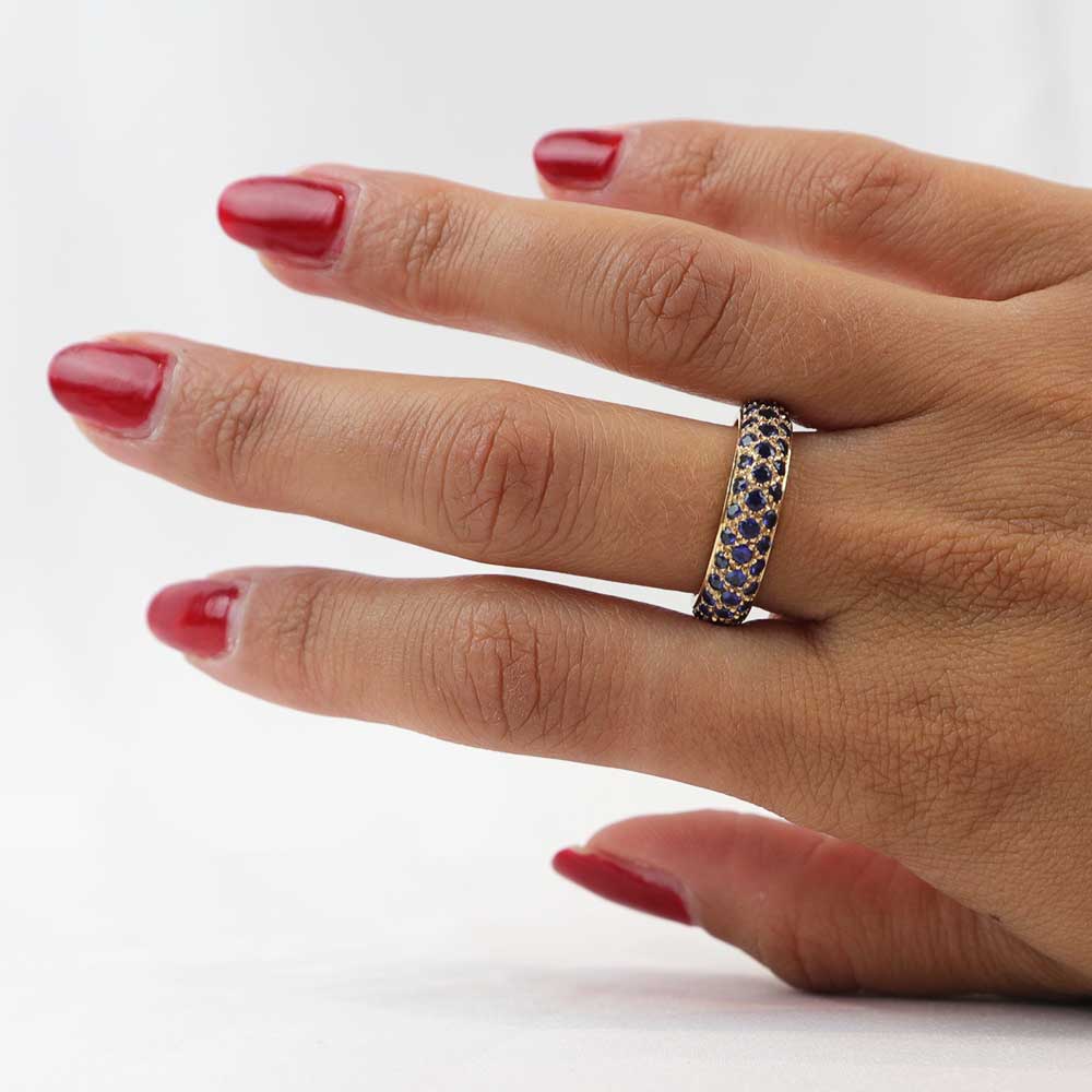 Anello zaffiri cod. 7807 - Oro Tesori