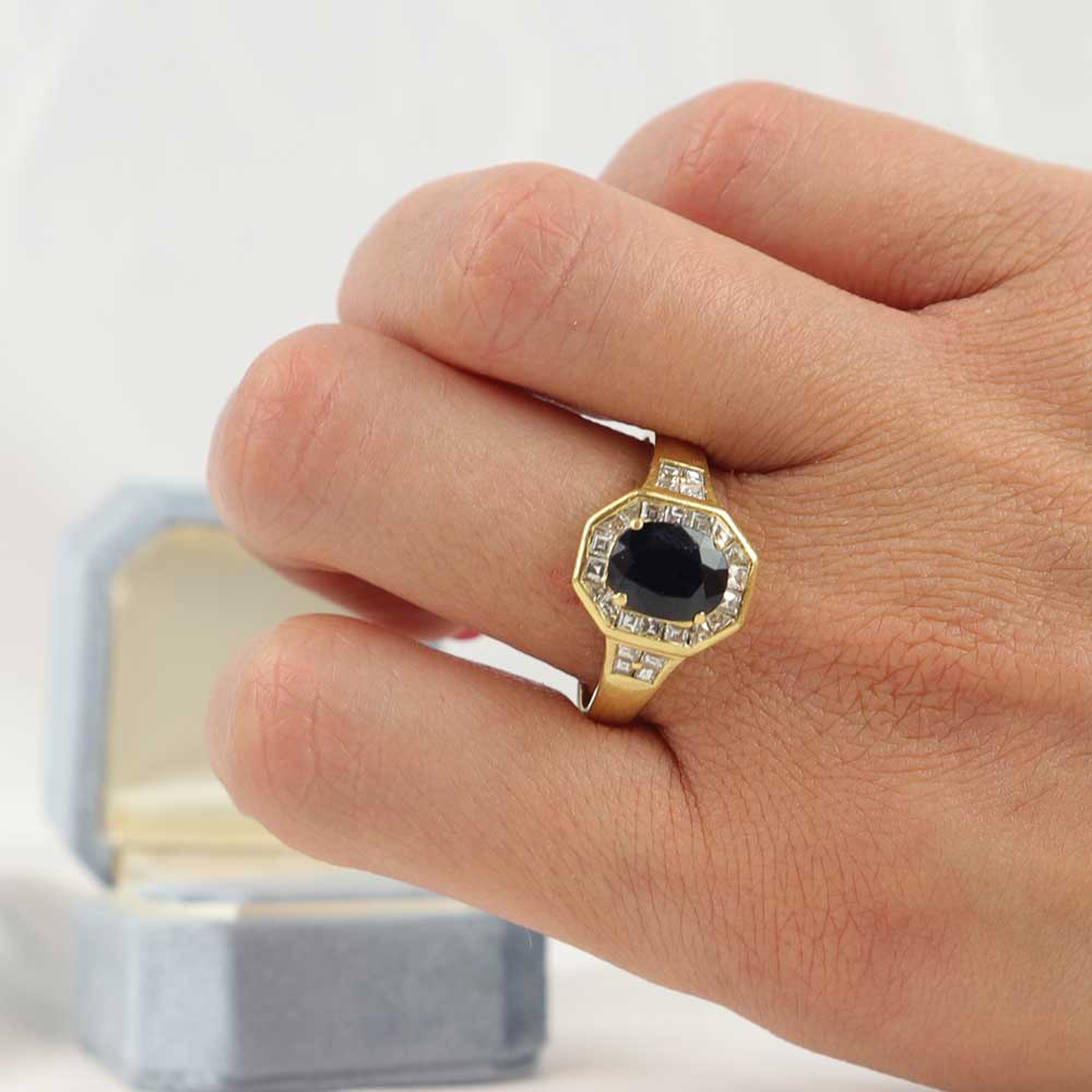 Anello zaffiro australiano cod. 7507 - Oro Tesori