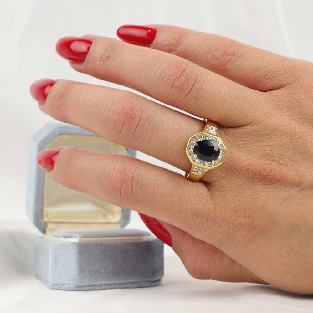 Anello zaffiro australiano cod. 7507 - Oro Tesori