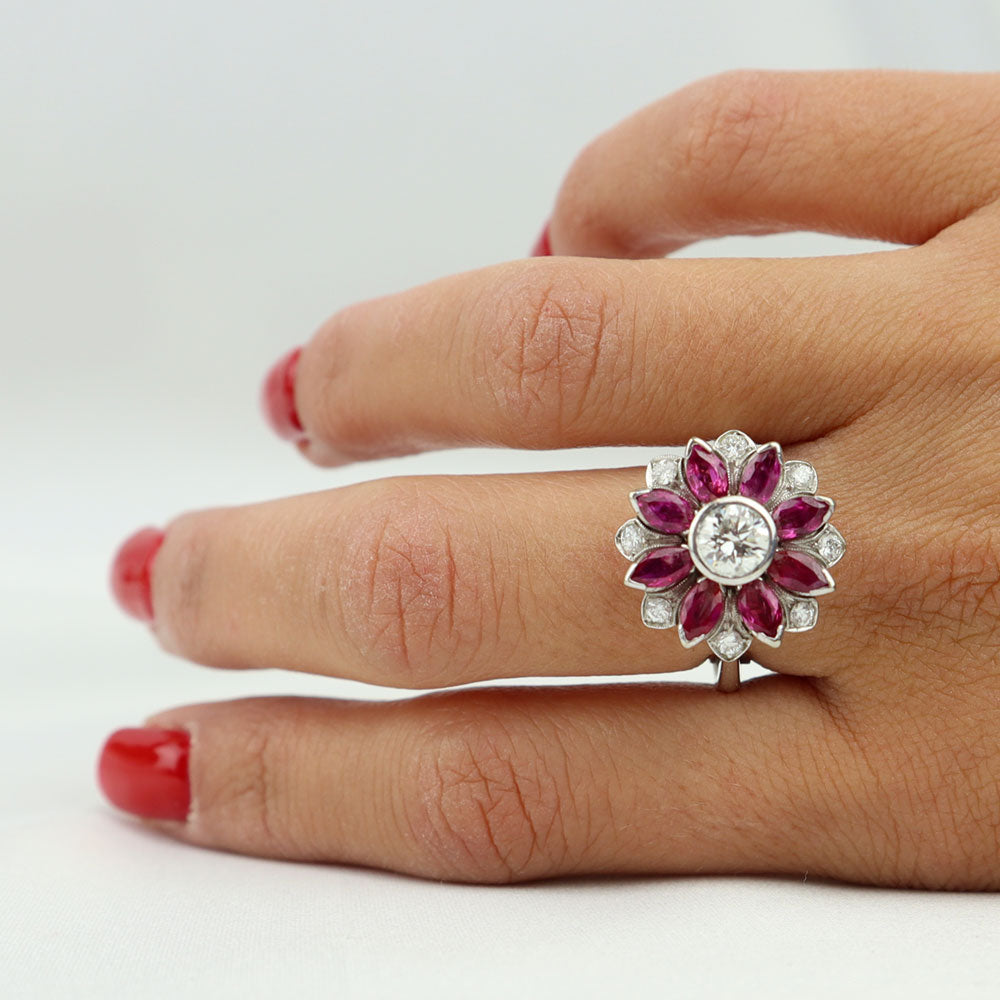 Anello Diamanti e Rubini cod.3527