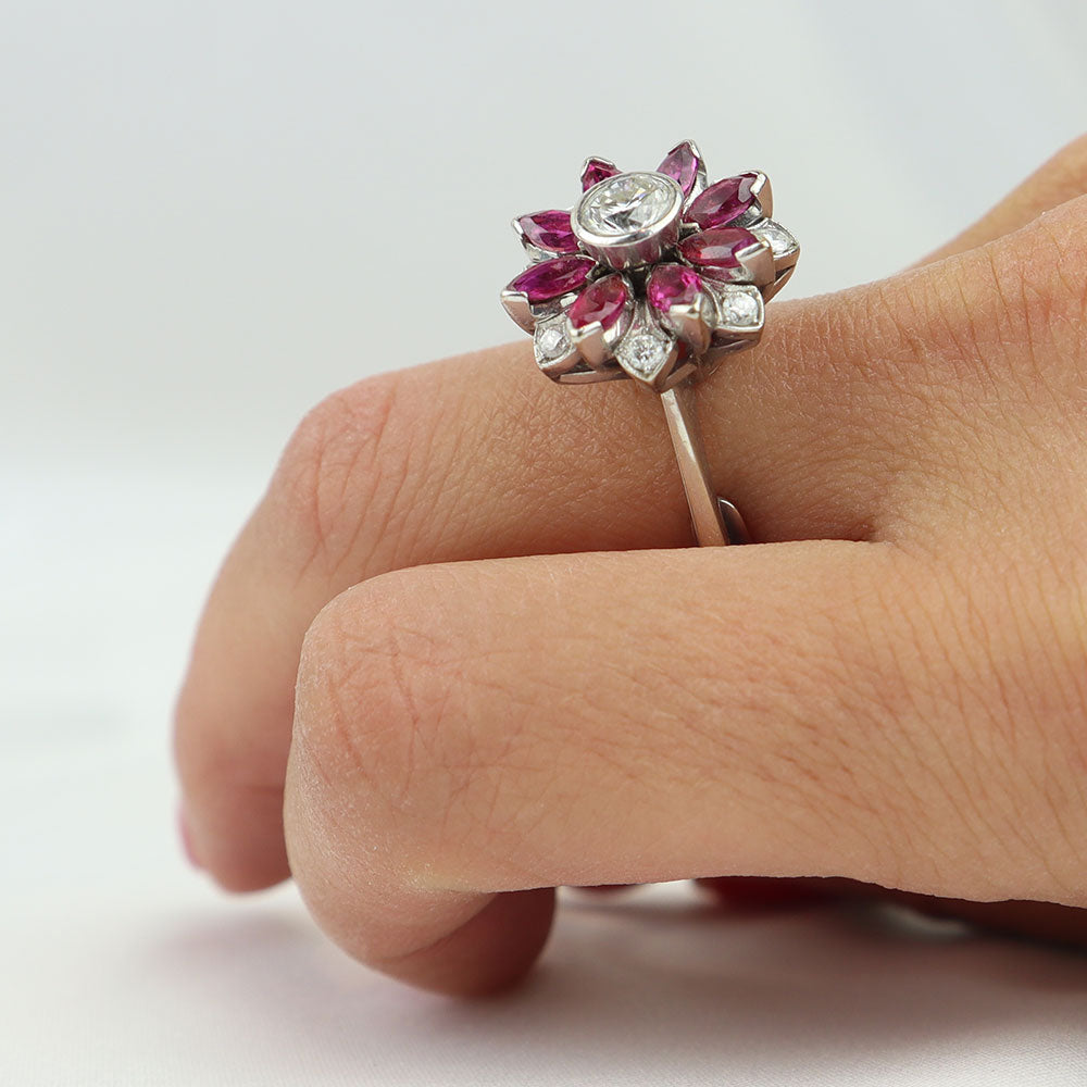 Anello Diamanti e Rubini cod.3527