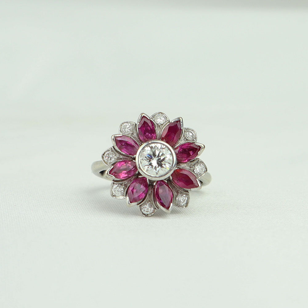 Anello Diamanti e Rubini cod.3527