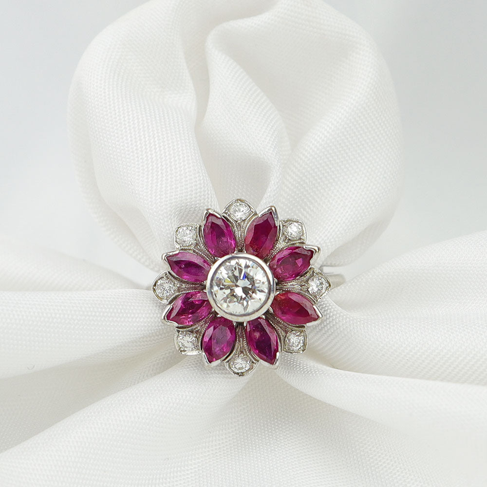Anello Diamanti e Rubini cod.3527