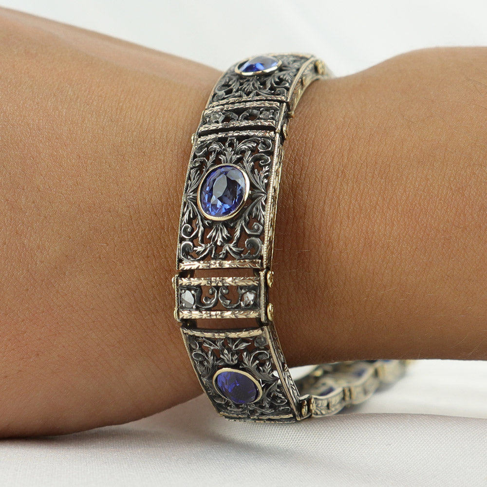 Bracciale antico con zaffiri cod. 6582