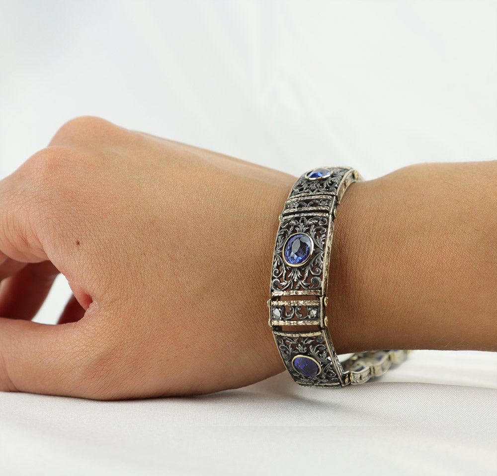 Bracciale antico con zaffiri cod. 6582