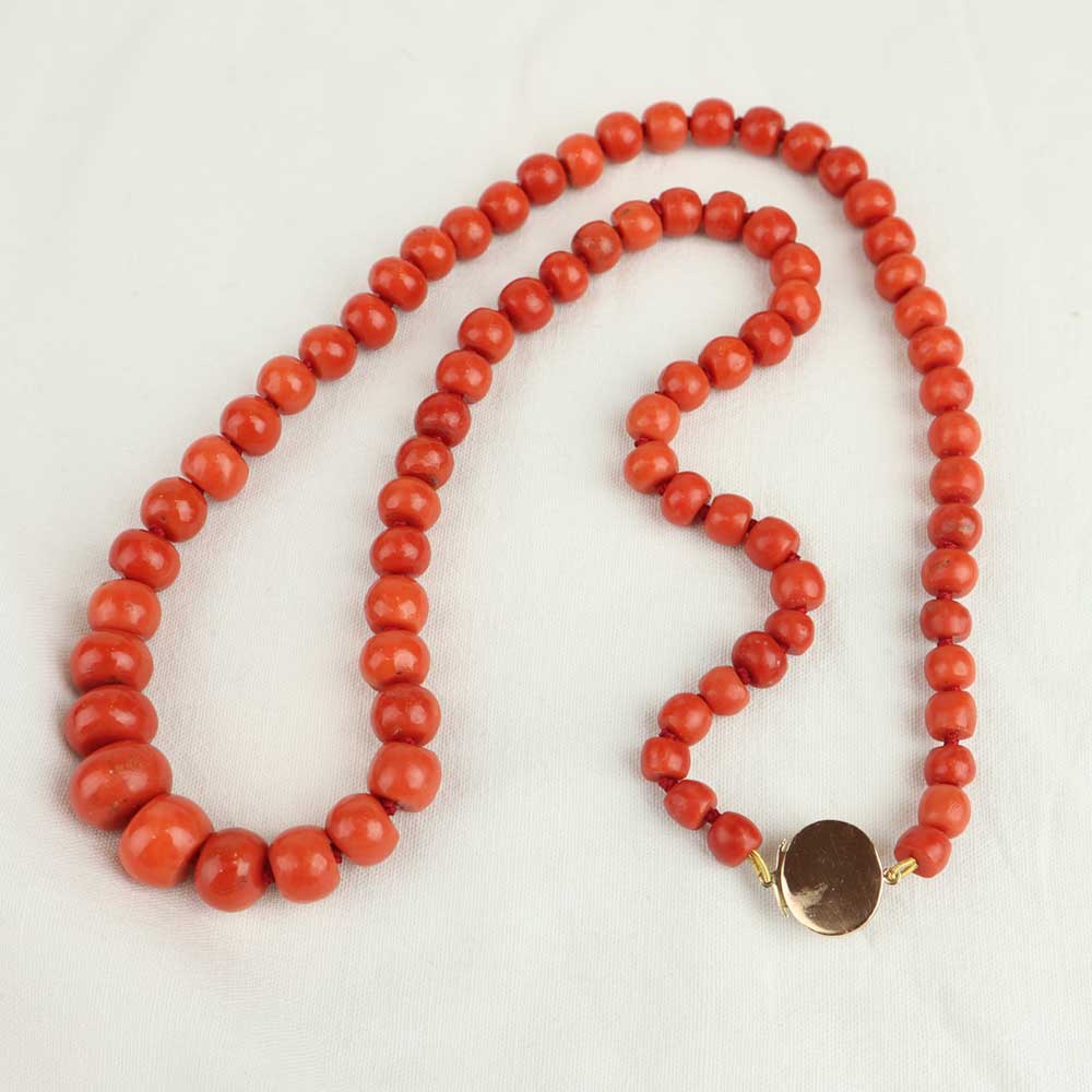 Collana corallo mediterraneo cod. 7716 - Oro Tesori