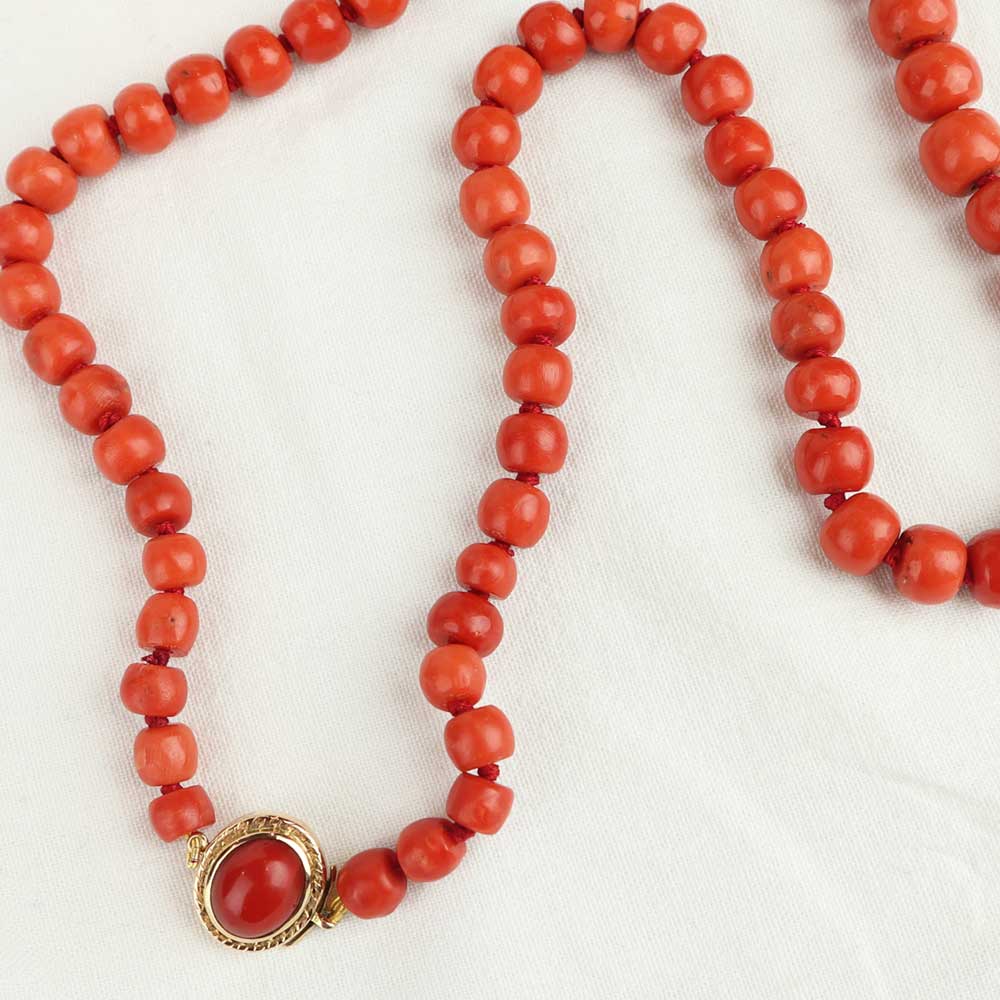 Collana corallo mediterraneo cod. 7716 - Oro Tesori