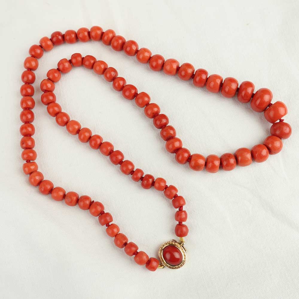 Collana corallo mediterraneo cod. 7716 - Oro Tesori