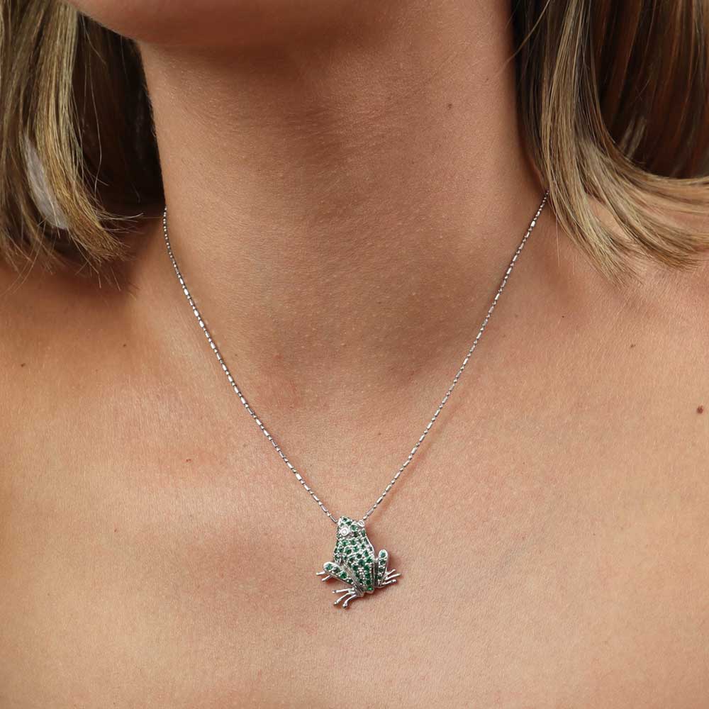 Collana rana con smeraldi cod 004 - Oro Tesori