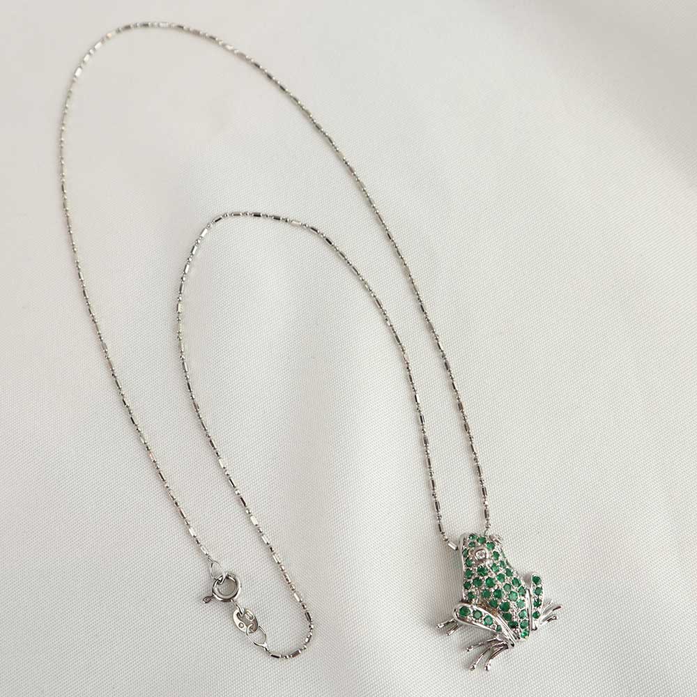 Collana rana con smeraldi cod 004 - Oro Tesori