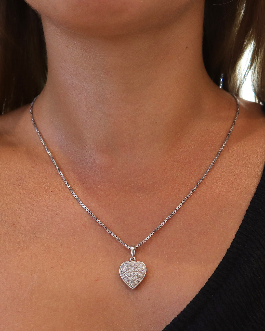 Collana cuore e diamanti COD. 8225