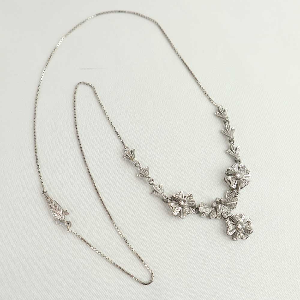 Collier oro bianco con zaffiri bianchi cod. 002 - Oro Tesori