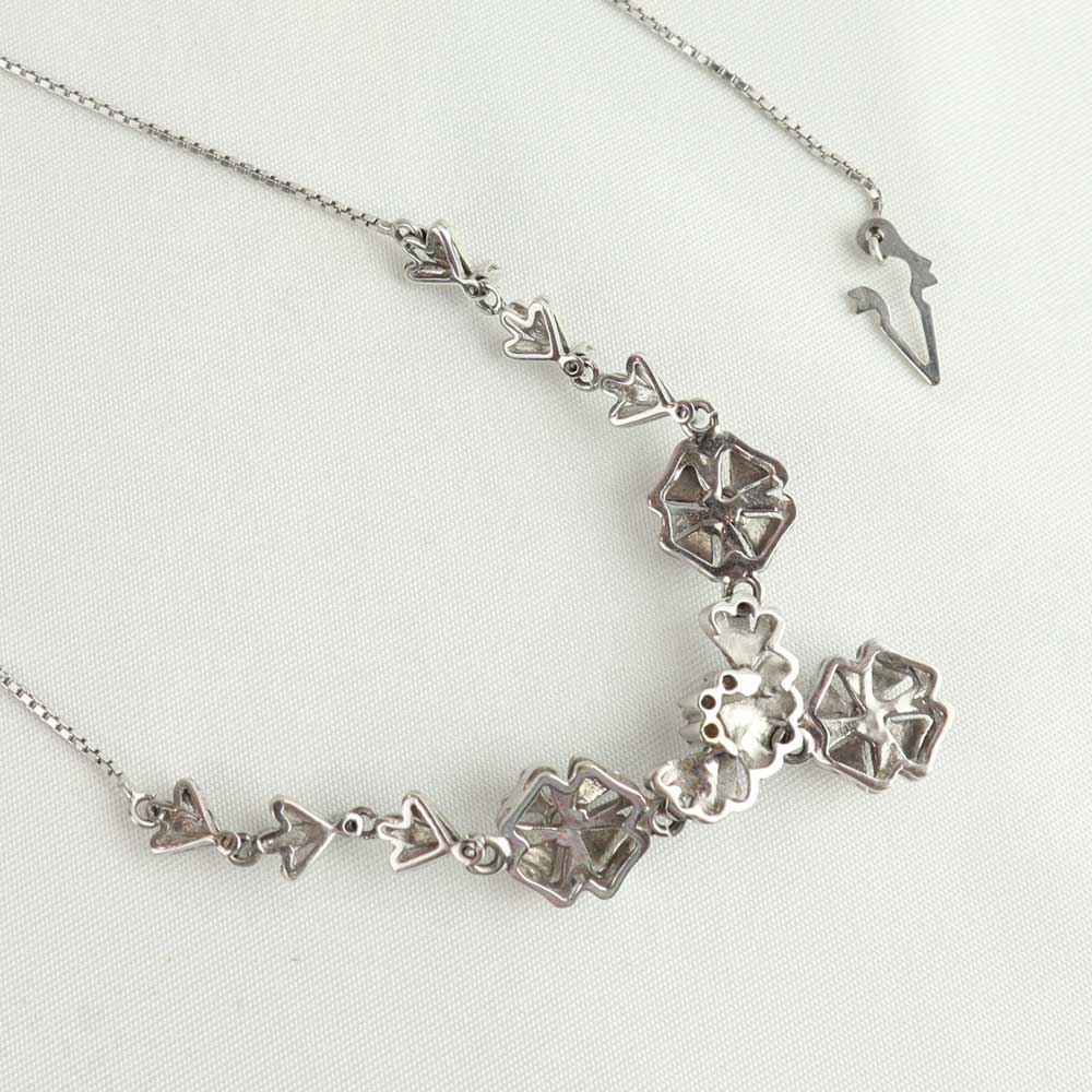 Collier oro bianco con zaffiri bianchi cod. 002 - Oro Tesori
