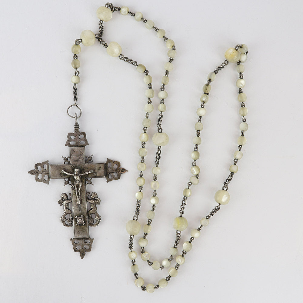 Rosario argento e madreperla cod. 5989