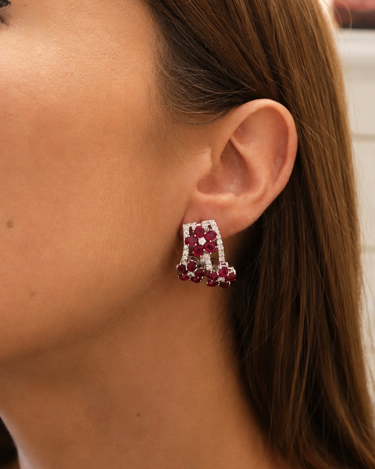 Orecchini Rubini e Diamanti cod. 002 OR