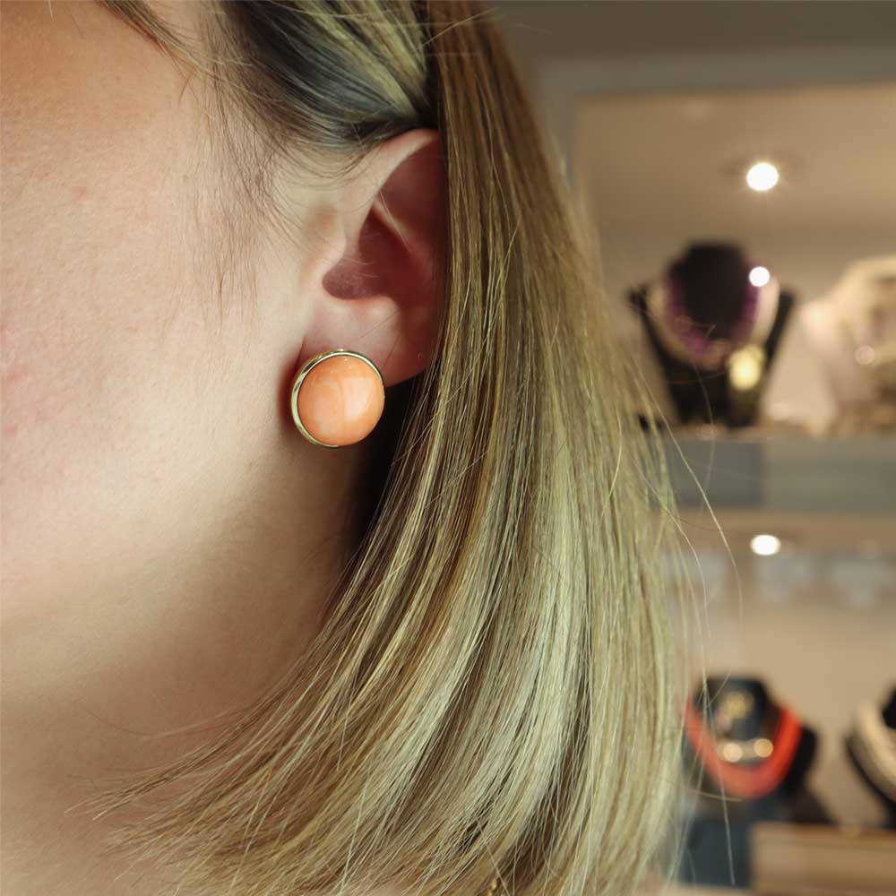 Orecchini corallo rosa naturale cod. 7624 - Oro Tesori