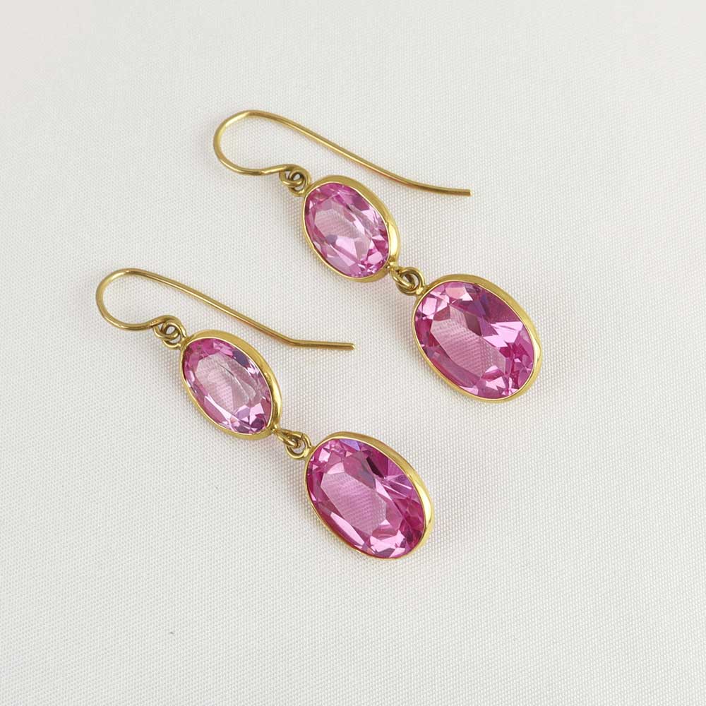 Orecchini topazio rosa cod. 7702 - Oro Tesori