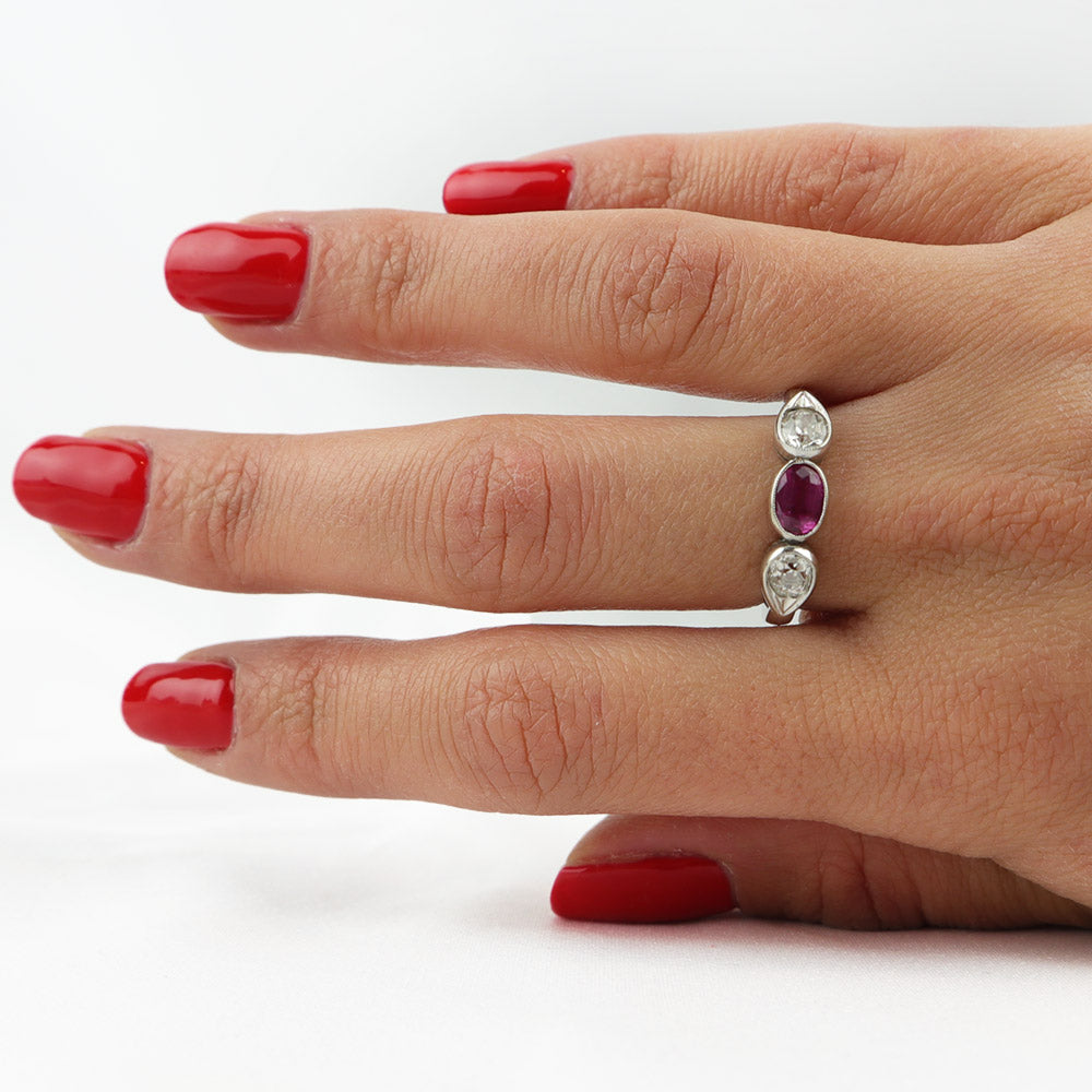 Anello Rubino e diamanti cod. 6190