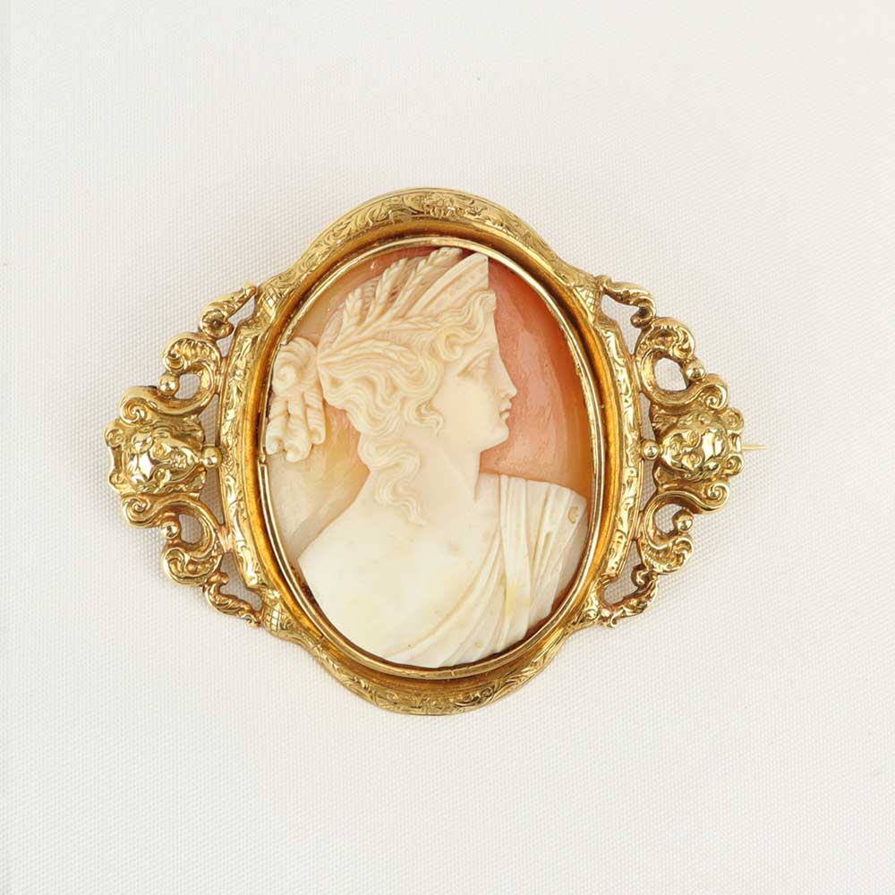 Spilla antica con cammeo cod. 7653 - Oro Tesori