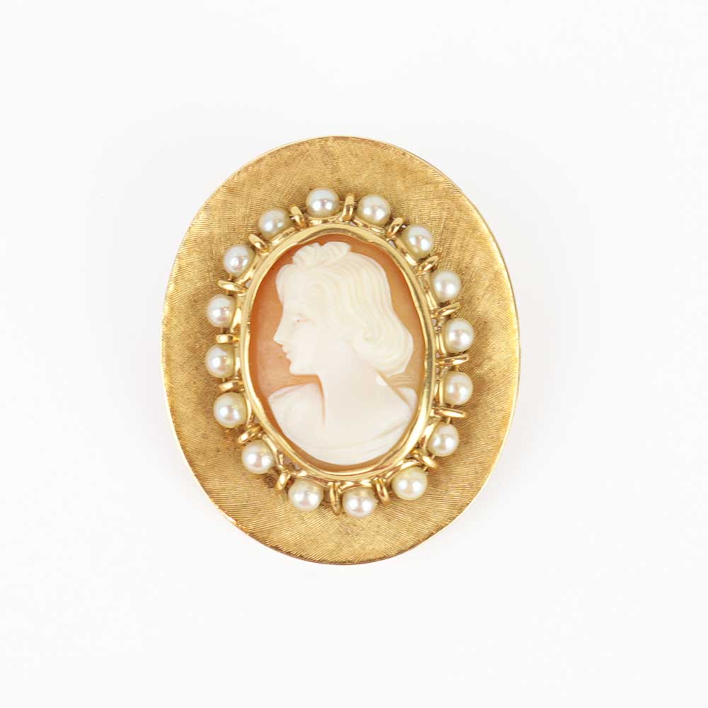 Spilla / ciondolo cammeo vintage cod. 7257 - Oro Tesori