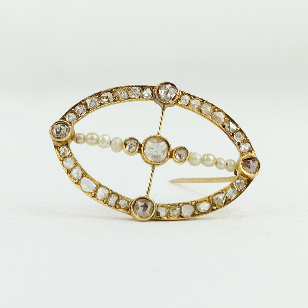 Spilla diamanti e perle cod. 6561