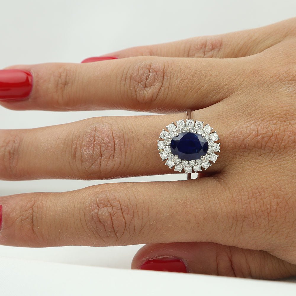 Anello oro bianco Zaffiro - Oro Tesori