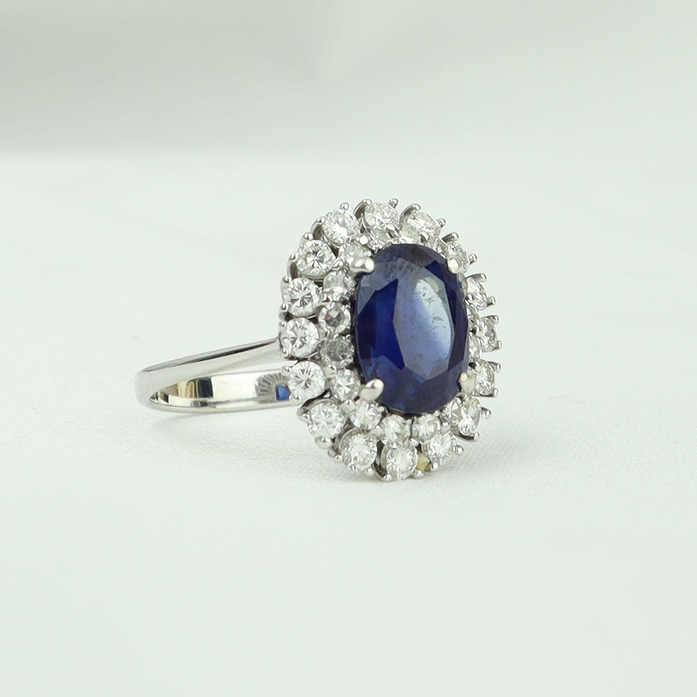 Anello oro bianco Zaffiro - Oro Tesori